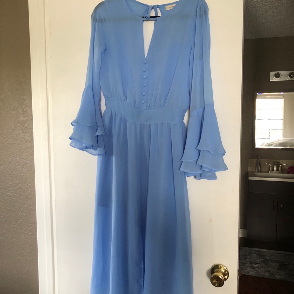 Light blue button up dress